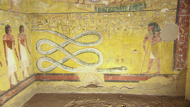 MS TD象形绘画在塞提墓1 /埃及视频素材