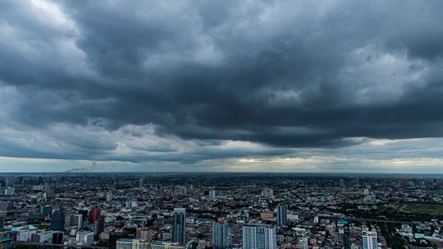 高清延时:暴风云笼罩城市视频素材