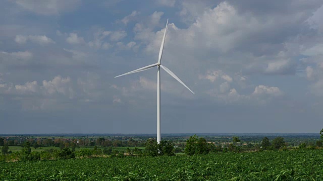 泰国，风力涡轮机发电。视频素材