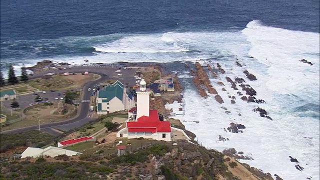 莫塞尔湾灯塔-鸟瞰图-西开普省，南非视频下载