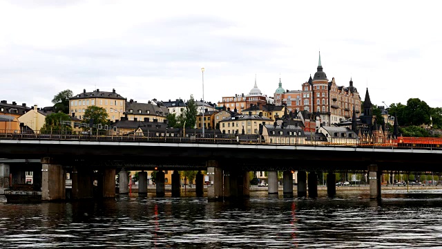 斯德哥尔摩铁路桥视频素材