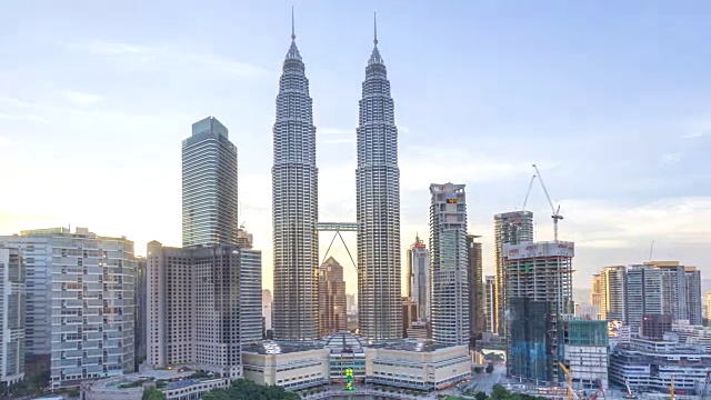 吉隆坡城市天际线日落的移动平移时间流逝视频素材