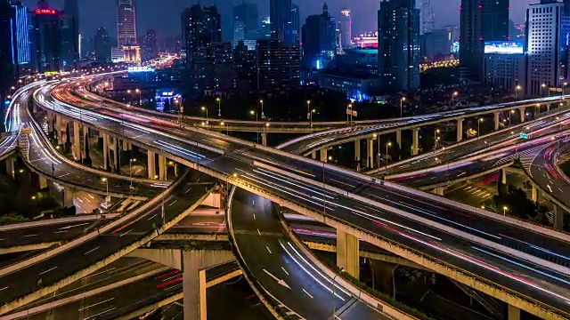 时光流逝——延安大桥，路口夜景视频素材