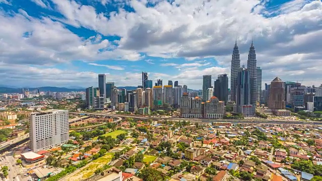 美丽的天际线吉隆坡，马来西亚。潘相机运动视频素材
