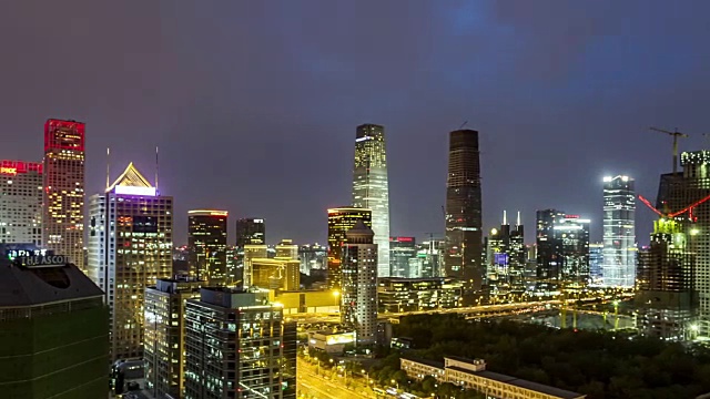 北京CBD的夜景视频素材