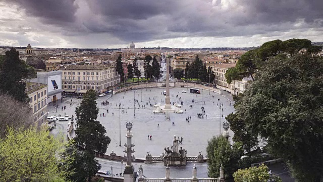 意大利罗马的波波罗广场。视频素材