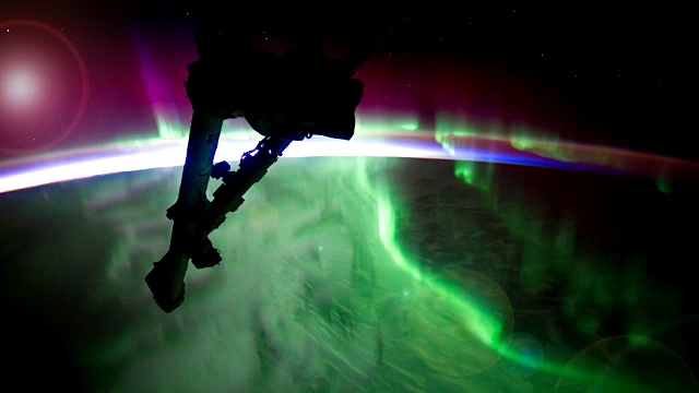 国际空间站美国宇航局前往南极光视频素材