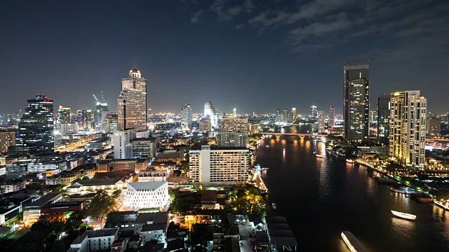 曼谷商业区的夜景视频素材