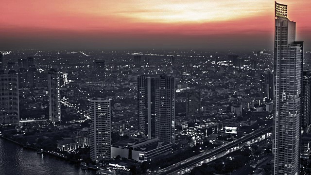 曼谷夜间天线视频素材