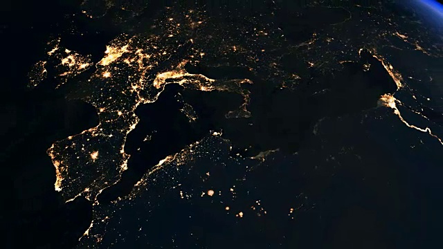 从太空看欧洲4K视频素材