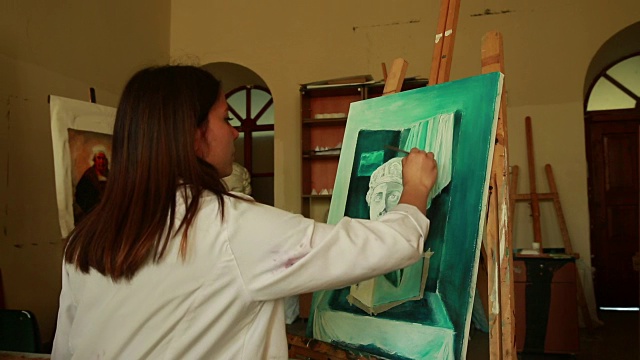 美术学生绘画视频素材