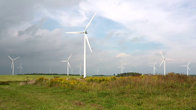 风力涡轮机的农场视频下载
