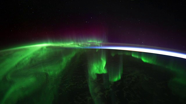来自国际空间站的地球:南极光视频素材