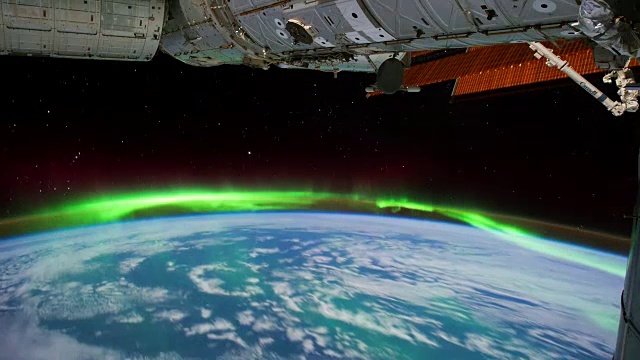 来自国际空间站的地球:澳大利亚南部的南极光视频素材