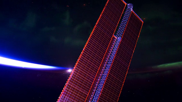 来自国际空间站的北极光在北美上空视频素材