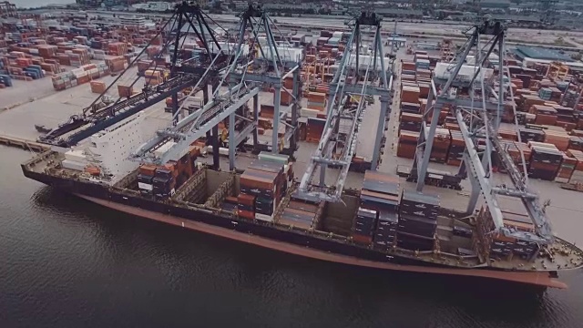 海港工业船:架空视频下载