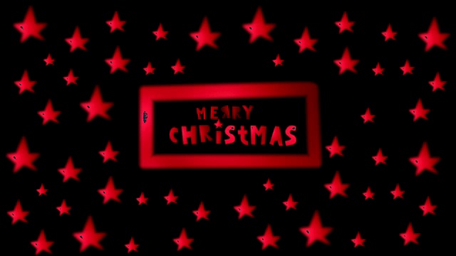 圣诞贺卡，霓虹灯，彩灯，圣诞星星视频素材