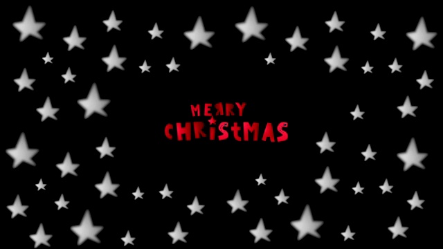 圣诞贺卡，霓虹灯，彩灯，圣诞星星视频素材