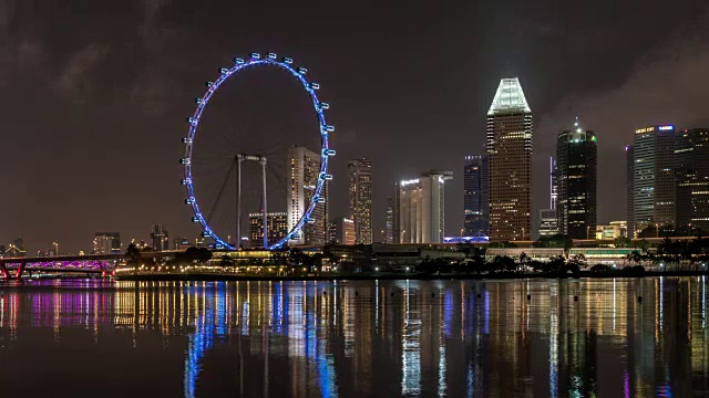 夜晚的新加坡天际线视频素材