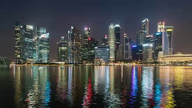 夜晚的新加坡天际线视频素材