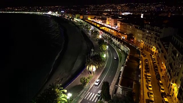 影片倾斜拍摄的尼斯海滩海港法国里维埃拉视频素材