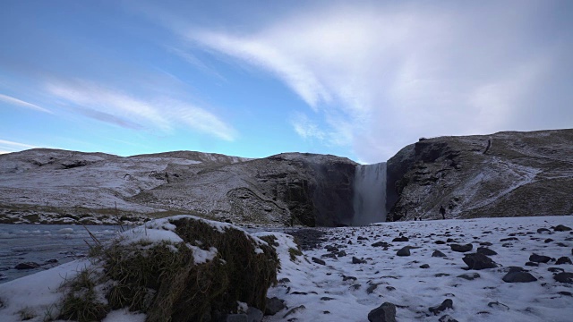 Skogafoss 瀑布，冰岛。视频素材