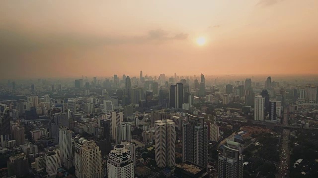 鸟瞰图曼谷在日落视频下载