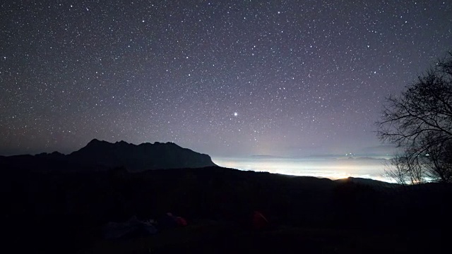 星夜，时光流逝在鲁纳江道视频素材