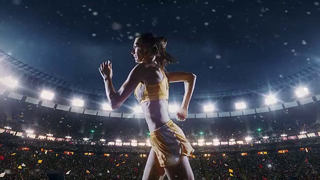 女田径运动员视频素材