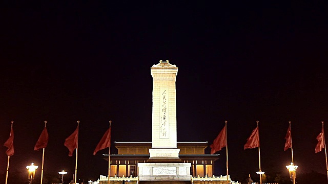 天安门广场上的中国人民英雄纪念碑视频下载