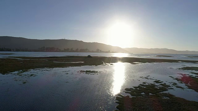 日落时分美丽的奈斯那湿地景色视频素材