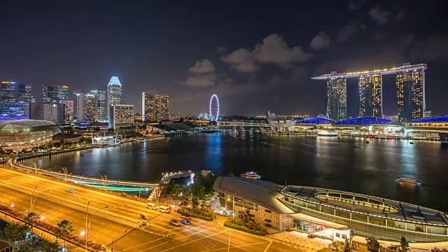 滨海湾激光灯光秀-新加坡视频素材