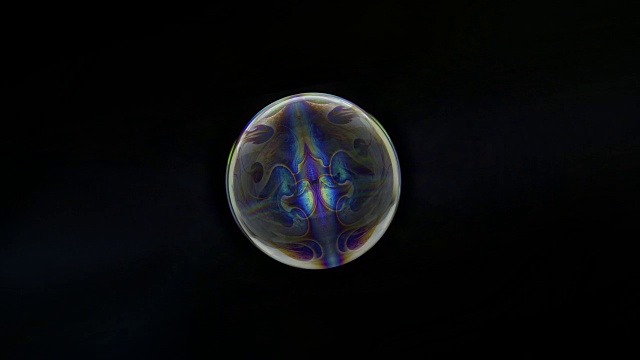 抽象行星在黑色背景肥皂泡沫视频下载