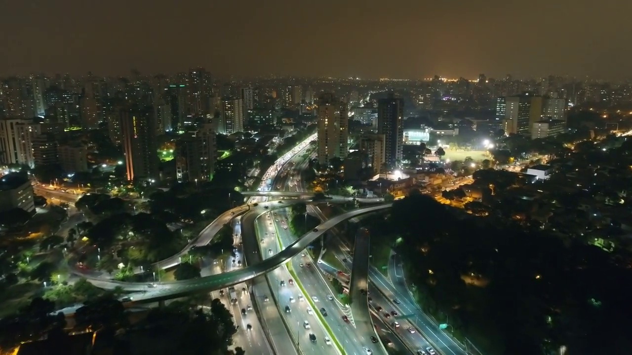 航拍São保罗城市夜景视频下载