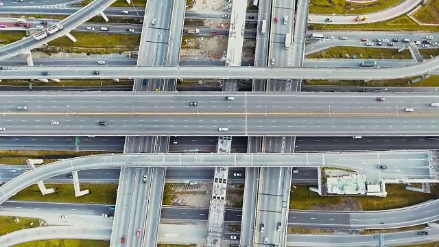 曼谷高速公路鸟瞰图视频下载