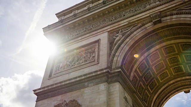 凯旋门，巴黎最著名的纪念碑之一视频素材