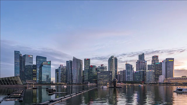 新加坡滨海湾的日夜电汇视频素材