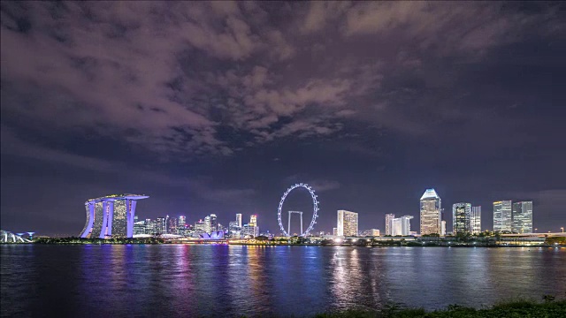 新加坡滨海湾天际线视频素材