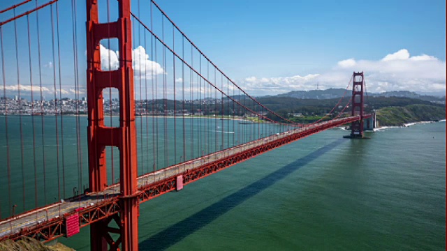 旧金山金门大桥的时间流逝- 4K城市景观，风景和建立者视频素材