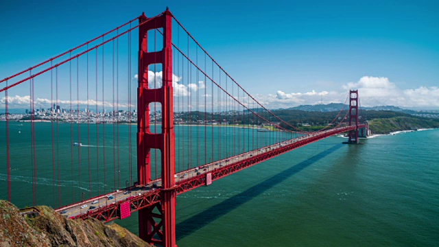 旧金山金门大桥- 4K城市景观，风景和建立者视频下载