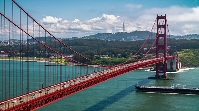 金门大桥，旧金山，美国- 4K城市景观，风景和建立视频素材