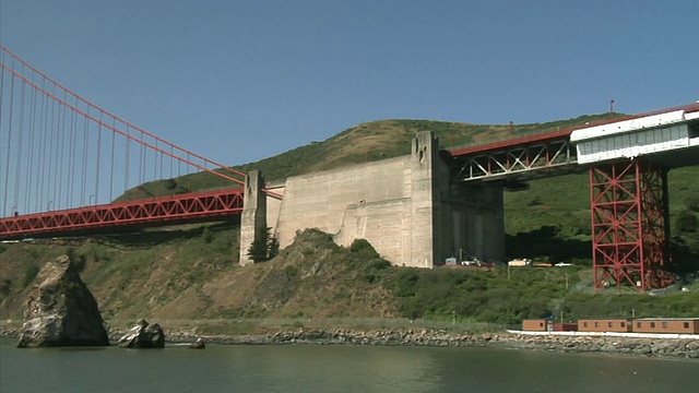 横跨旧金山湾的WS LA PAN金门大桥，美国加州旧金山视频素材