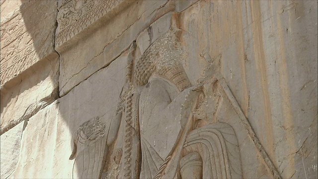 古拉图浮雕古墙，伊朗波斯波利斯视频素材