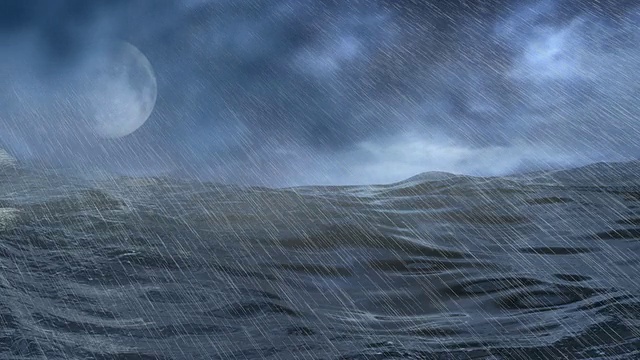 风暴海雨月亮视频素材