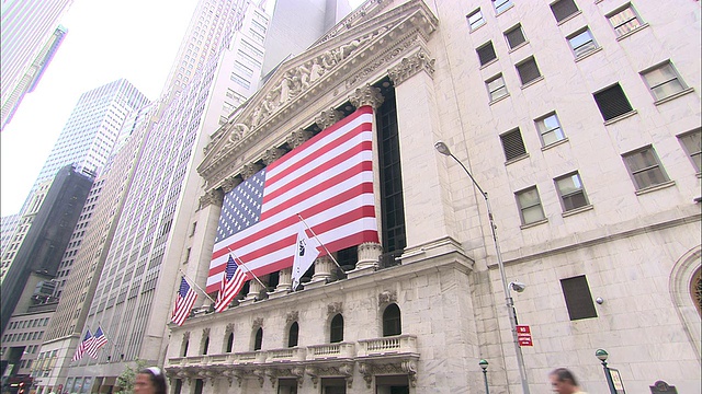 美国纽约纽约证券交易所大楼MS外部视频下载
