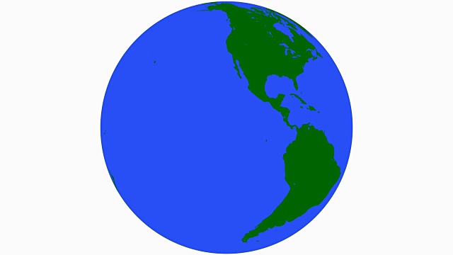 地球地球，绿色大陆，蓝色海洋视频素材