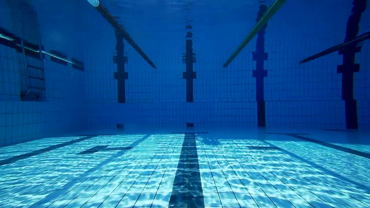 高清慢動作:年輕女子開始100米爬泳比賽視頻素材
