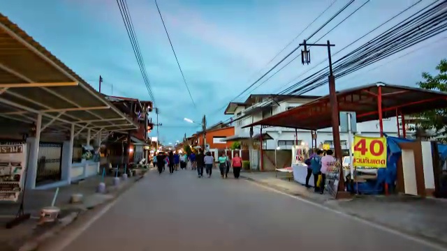 超时光流逝泰国街头市场视频素材