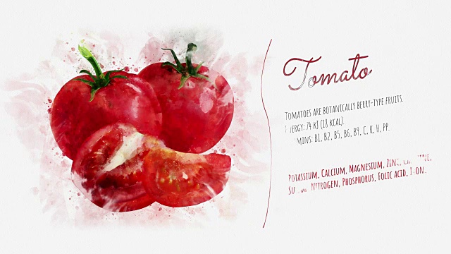 一张关于番茄的动画卡片视频下载
