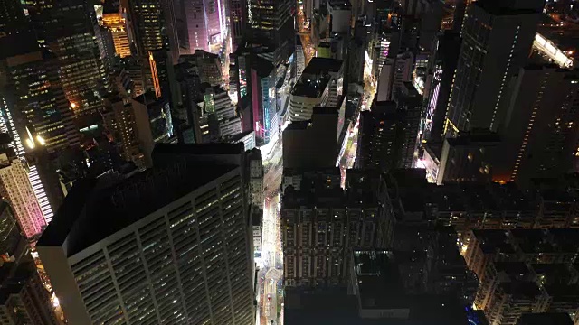 日落后香港城市的4K航拍镜头视频素材